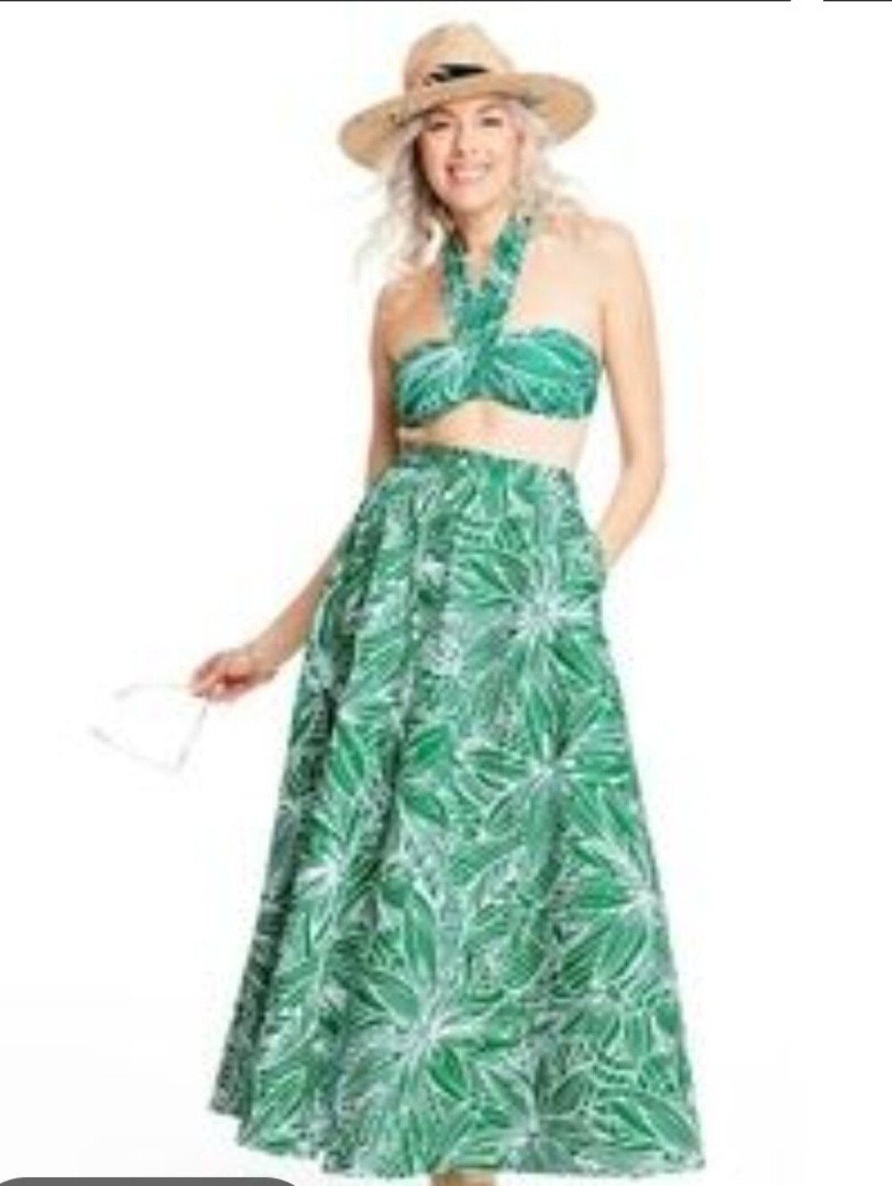 Green Tropical Maxi Skirt 1x